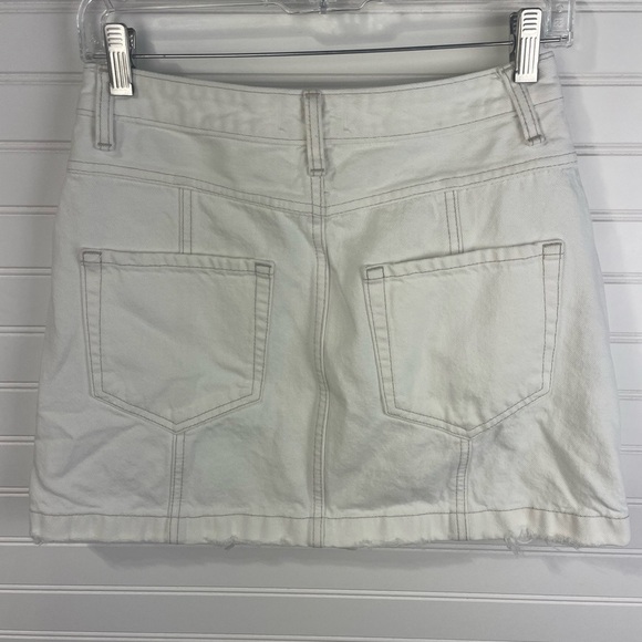 Abercrombie & Fitch White Denim Button Down Mini Natural Rise Skirt 27/4 Women - Picture 3 of 6